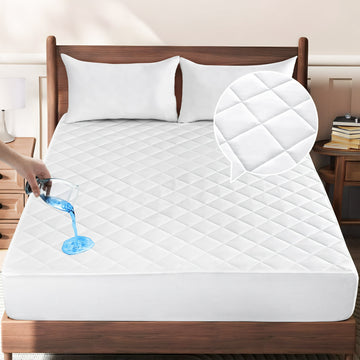 Waterproof Quilted Fitted Fully Cover Mattress Topper