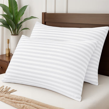 2-Pack Stripe Plush Bed Pillows