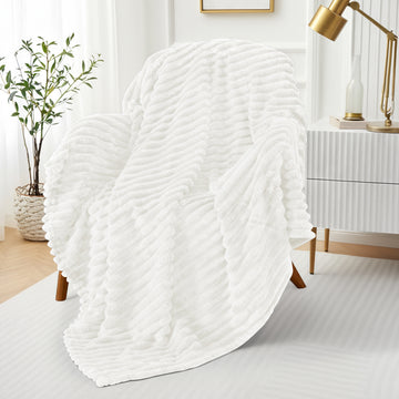 Cozy Textured Stripe Fleece Blanket