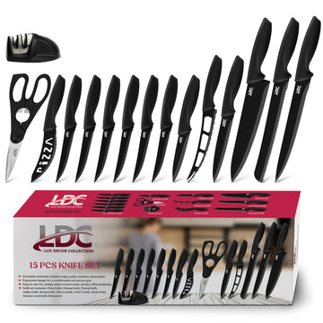 15-Piece Stainless Steel Kitchen Knife Set