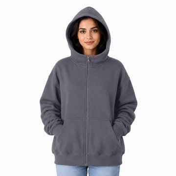 Cloud Zip Oversized Hoodie – Full-Zip Unisex Hoodie with Double-Lined Hood