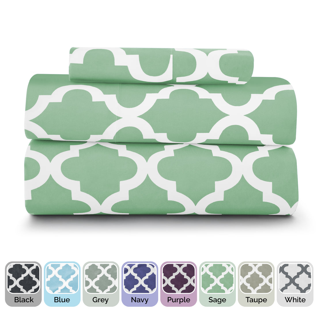 4-Piece Quatrefoil Pattern Sheet Set – Deep Pocket, Elegant & Comfortable