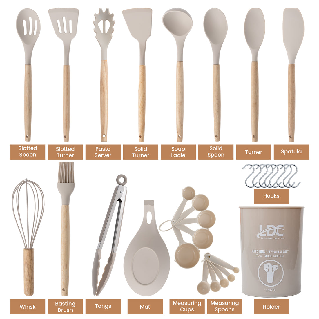 35- Piece Kitchen Utensils Set