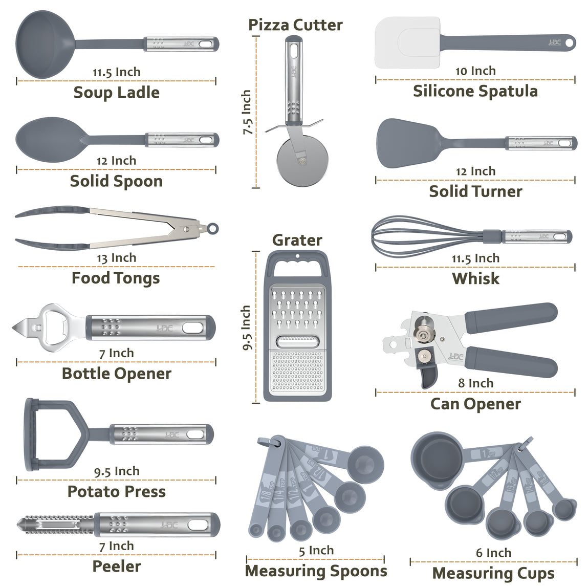 Kitchen Utensils Set, 23 Pieces Kitchen Utensils, Non-Stick and Heat Resistant