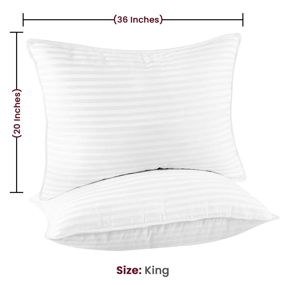 2-Pack Stripe Plush Bed Pillows