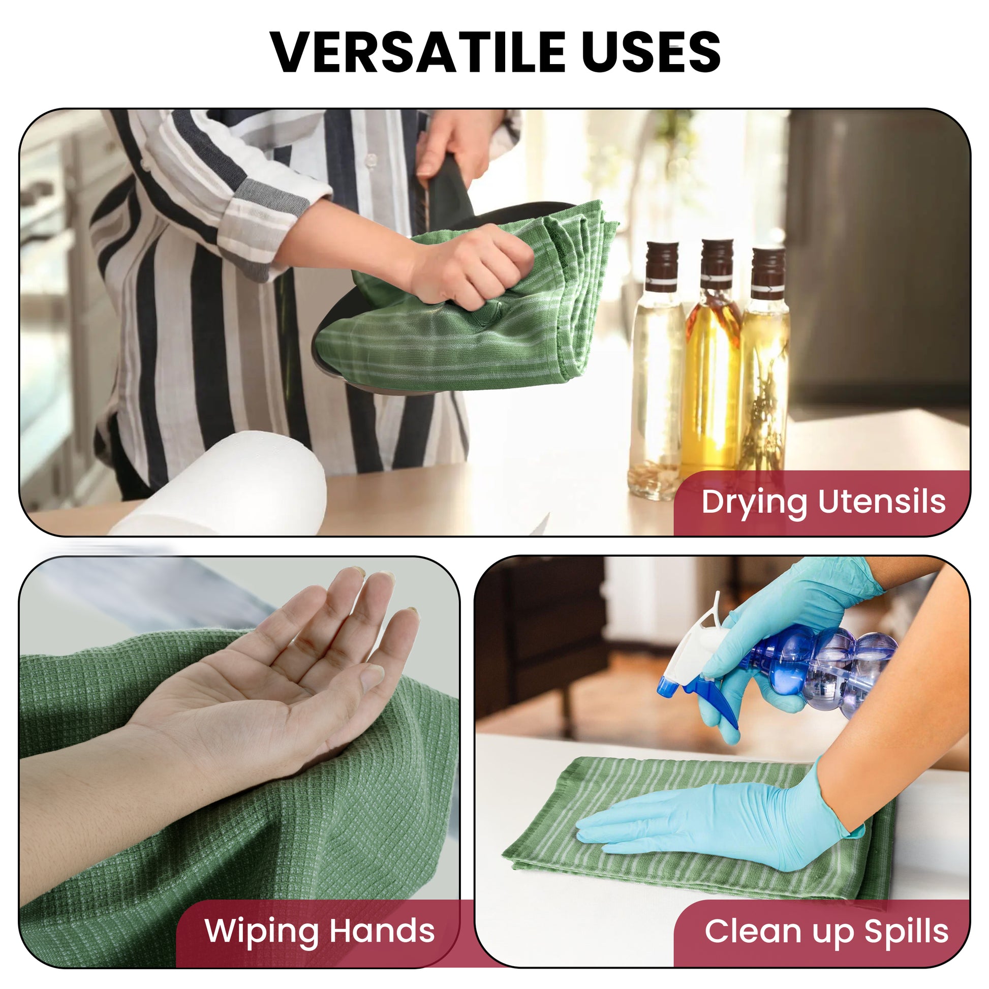 6-Piece Kitchen Towels Set features and benefits – Lux Decor
