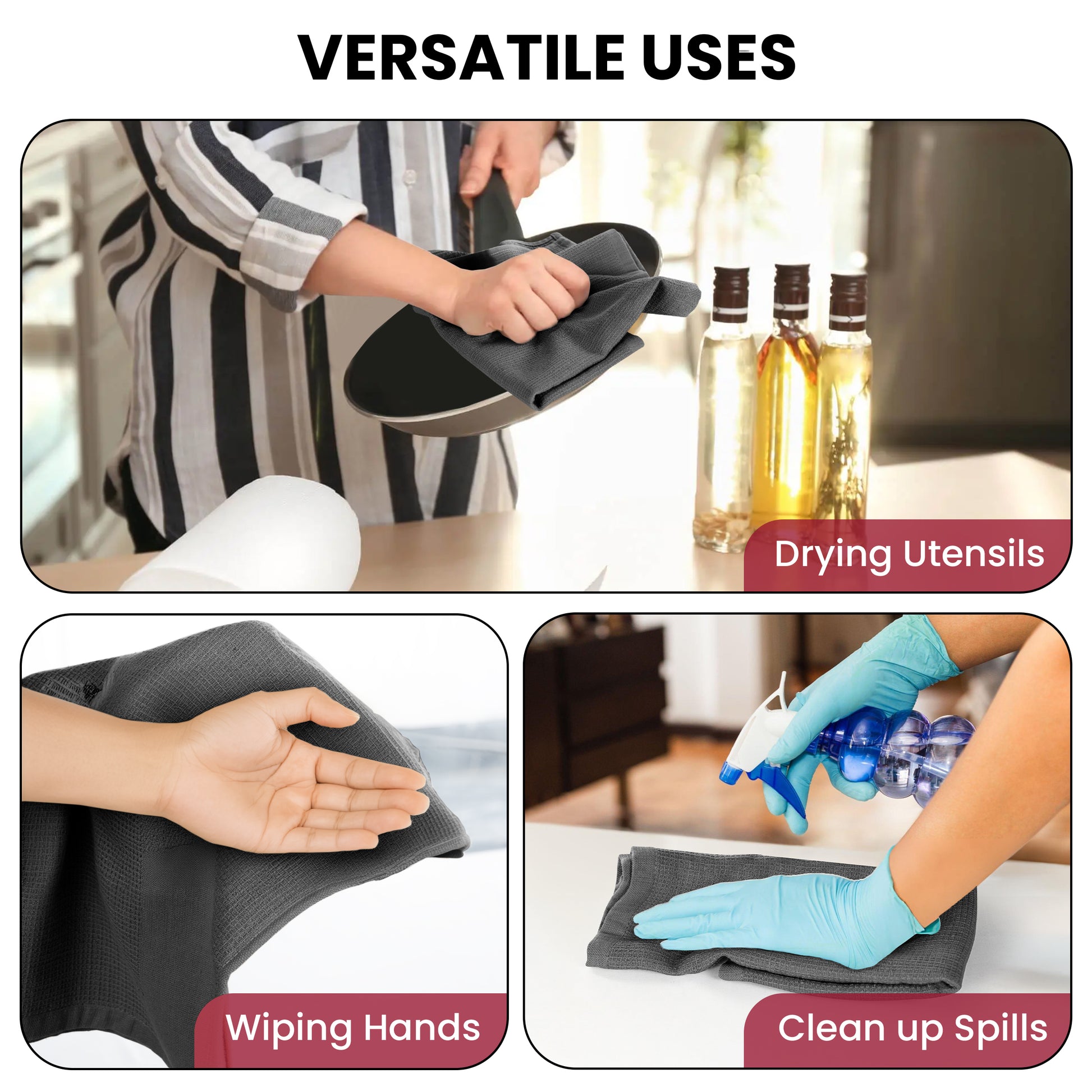 6-Piece Kitchen Towels Set features and benefits – Lux Decor