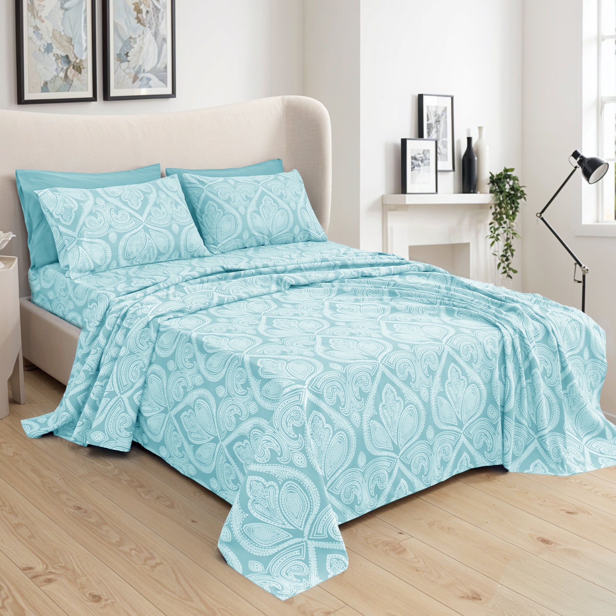 6-Piece Paisley Print Deep Pocket Bed Sheets Set