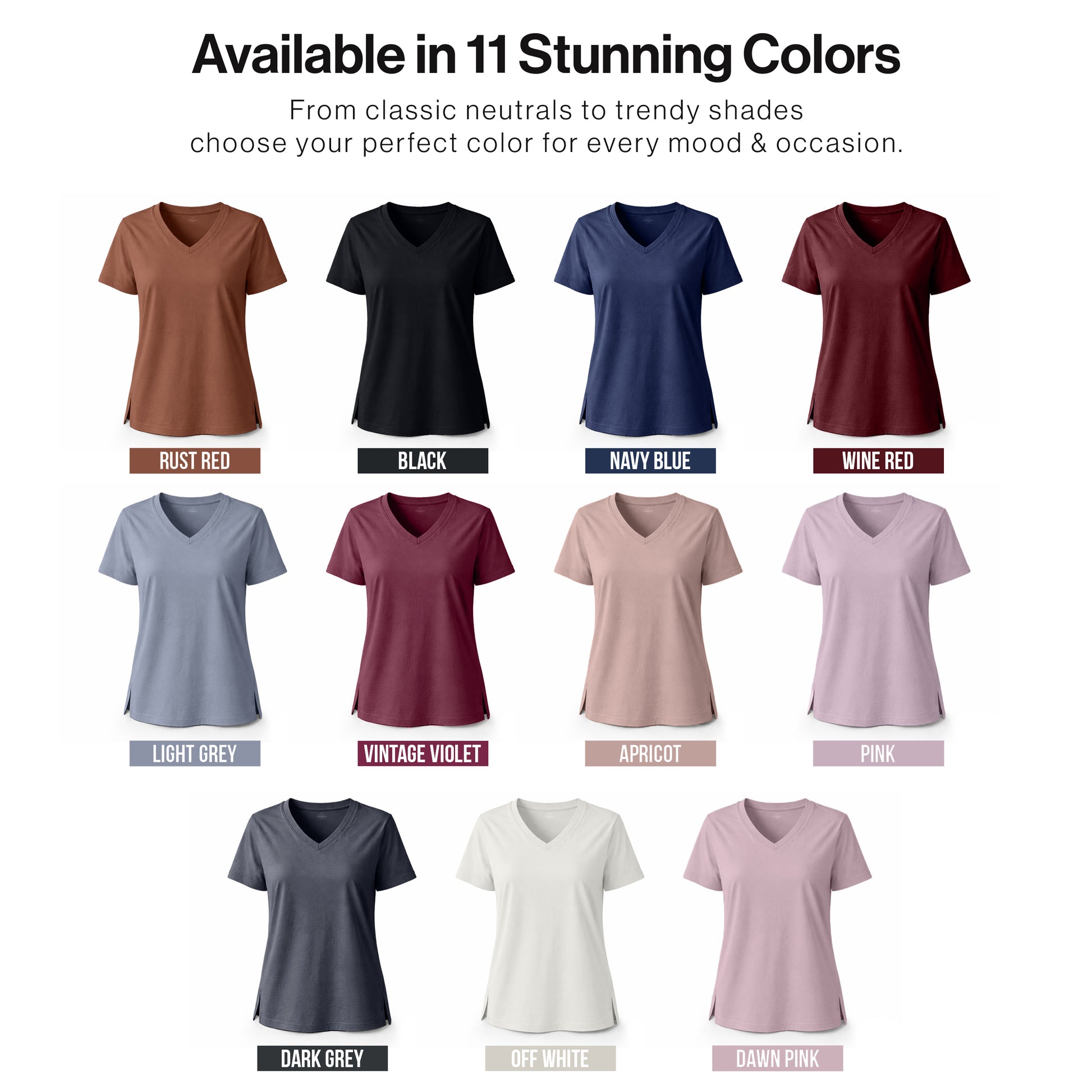Women’s Stretch Performance T-Shirt color options – Lux Decor