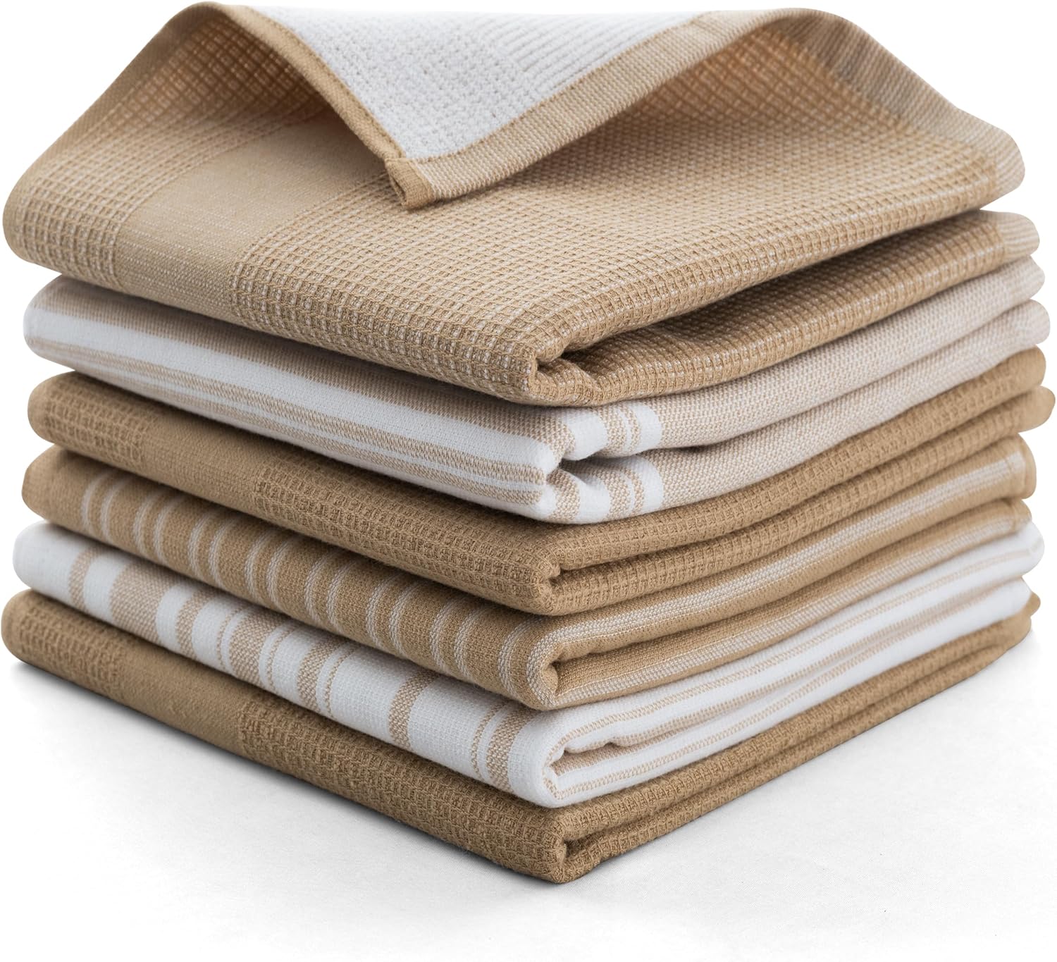 100% Cotton Tea Towels Pack - Extra Large, Quick Dry | Chevron Pattern | Kitchen Towel Set