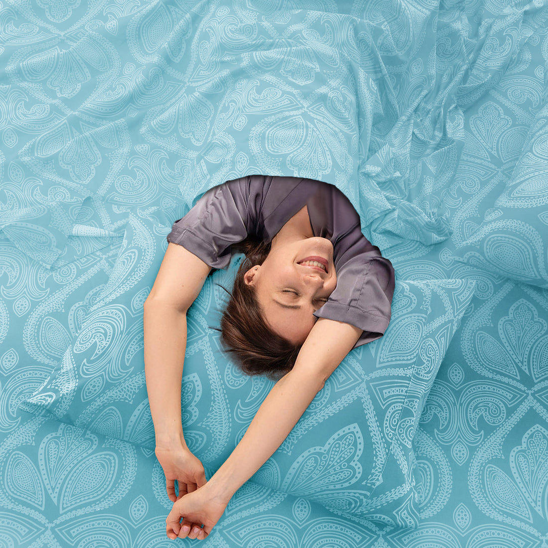 4-Piece Paisley Print Deep Pocket Bed Sheets Set