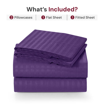 4-Piece Stripe Design Sheet Set – Deep Pocket, Soft & All-Season Comfort