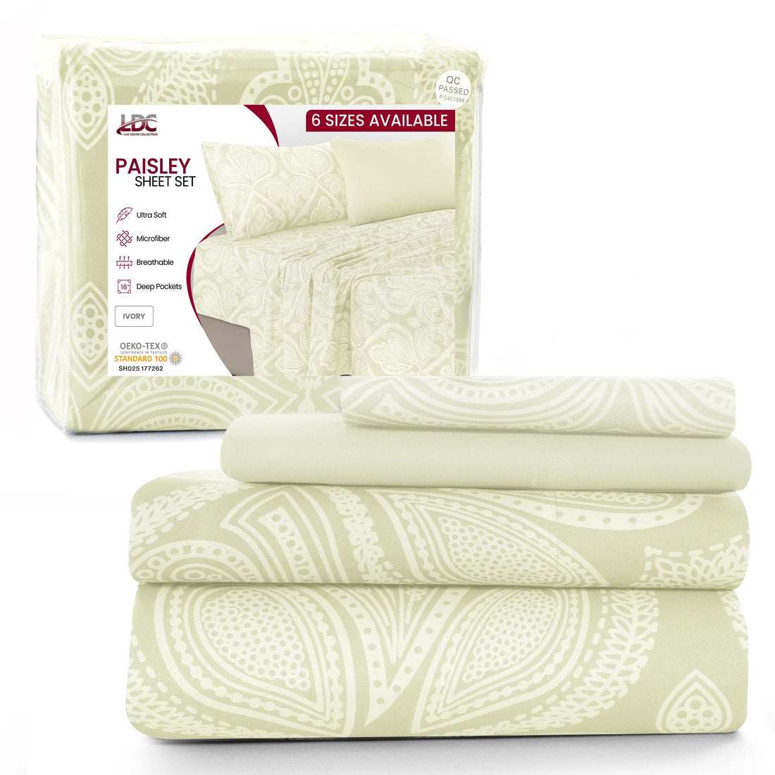 Premium 6-Piece Deep Pocket Bed Sheets Set (Multiple Patterns)