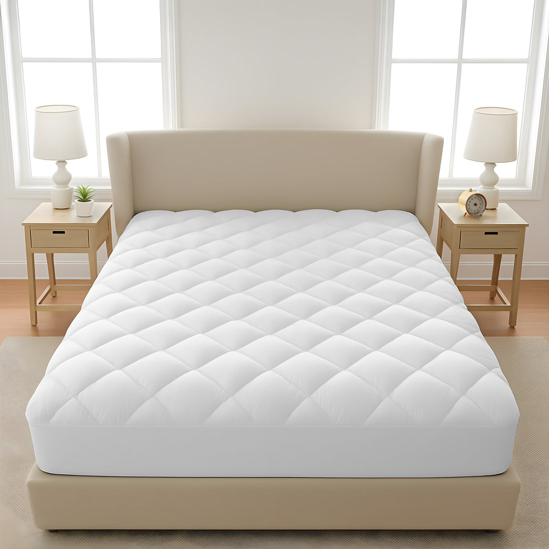 Waterproof Quilted Fitted Fully Cover Mattress Topper