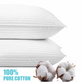 2-Pack Cotton Stripe Plush Bed Pillows | Lux Decor Collection